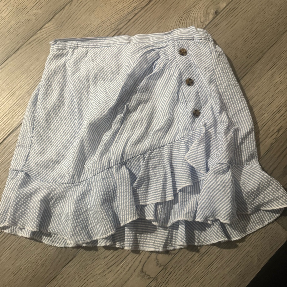 Habitual Asymmetrical Blue Striped Skirt